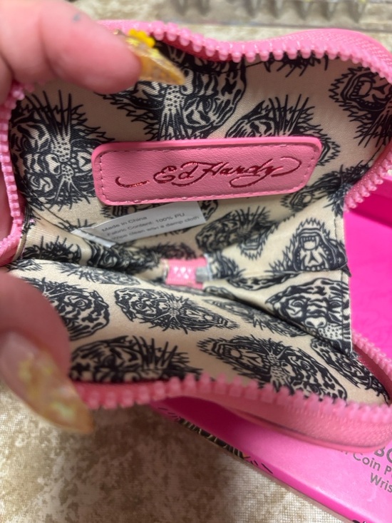Ed Hardy Heart Coin Purse Wristlet NIB - Picture 4 of 4